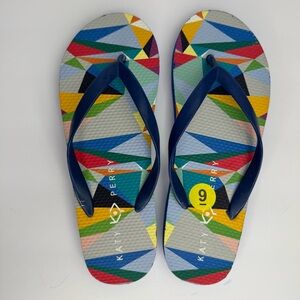 Katy Perry Colorful Geometric‎ Flip Flops Women’s Size 9